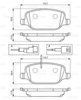 Колодки тормозные ALFA ROMEO Giulietta "R "10>> BOSCH 0986494466