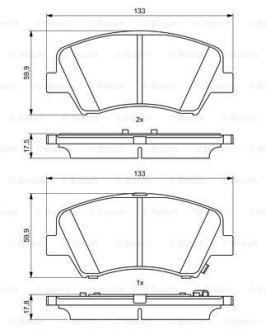 Колодки гальмівні дискові HYUNDAI/KIA I30/Veloster/Ceed "F "11>> BOSCH 0 986 494 712