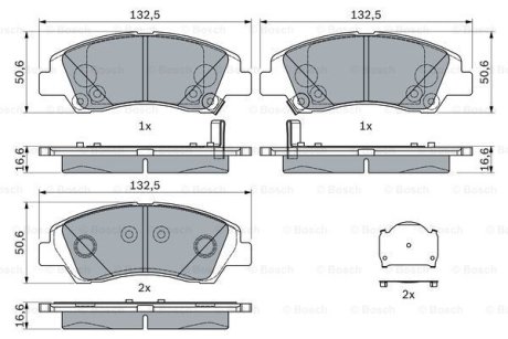 Гальмівні колодки дискові BOSCH 0986494760