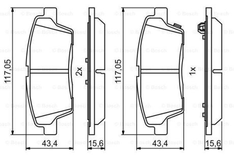 Тормозные колодки задние BOSCH 0 986 494 766