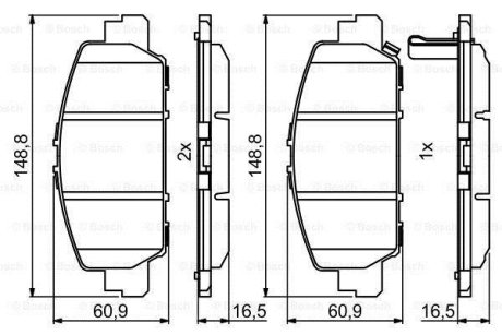 Тормозные колодки дисковые BOSCH 0986494773