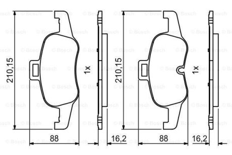 Комплект гальмівних колодок BOSCH 0986494820