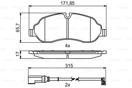 Тормозные колодки, дисковые BOSCH 0 986 494 845