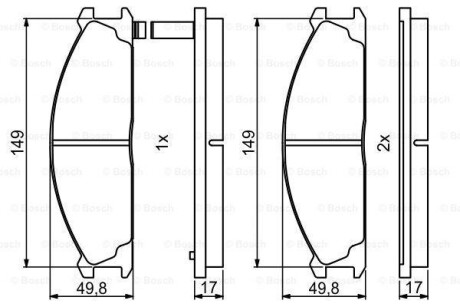 Колодки тормозные дисковые (комплект 4 шт.)) BOSCH 0986494848