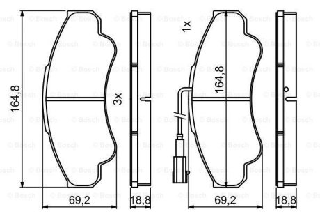 Тормозные колодки дисковые BOSCH 0986494850