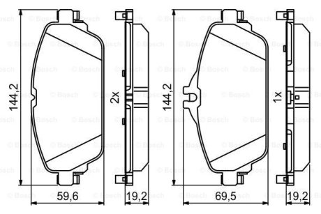 Колодки гальмівні дискові (комплект 4 шт) BOSCH 0 986 494 951