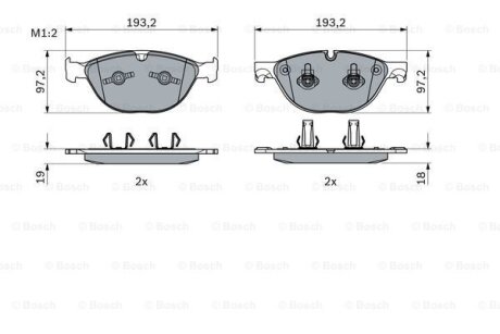 Комплект гальмівних колодок BOSCH 0986494955