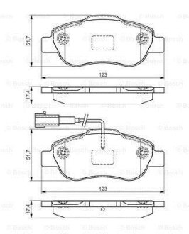 Колодки тормозные дисковые FIAT/CITROEN/PEUGEOT 500/Nemo/Bipper \'\'F "07>> PR2 BOSCH 0986495097