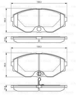 Комплект тормозных колодок из 4 шт. дисков BOSCH 0986495147