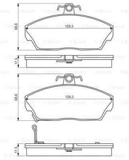 Колодки тормозные дисковые HONDA/ROVER Civic/25/45/200/400/800 F'1,4-2,005 PR2 BOSCH 0986495233