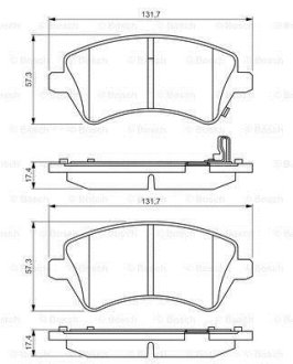 Колодки тормозные дисковые TOYOTA Corolla \'\'F\'\'>>02 PR2 BOSCH 0986495243