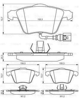 Колодки тормозные дисковые AUDI/VW S3/TT/Leon/Passat/Golf IV/V''F''>>08 PR2 BOSCH 0986495261