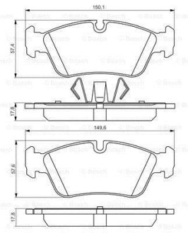 Комплект гальмівних колодок BOSCH 0986495276