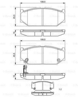 Тормозные колодки дисковые BOSCH 0986495308 (фото 1)