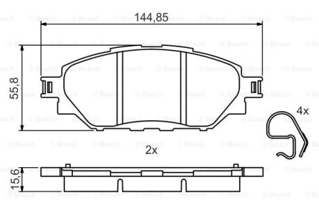 Комплект гальмівних колодок BOSCH 0986495425