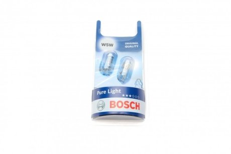 Лампа розжарювання W5W 12V 5W W2.1x9.5d PURE LIGHT BL BOSCH 1 987 301 026