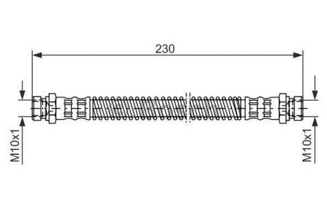 Гальмівний шланг 205mm HYUNDAI Getz \'\'RR \'\'02-10 BOSCH 1987476019