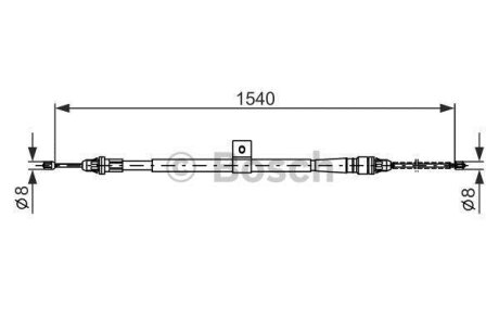 Трос ручного гальма BOSCH 1987477992
