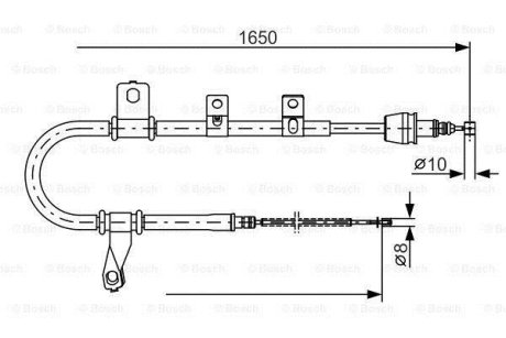 Тормозной трос 1650mm HYUNDAI Matrix \'\'RL\'\'01-10 BOSCH 1987482074