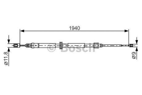 Трос ручного гальма BOSCH 1987482325