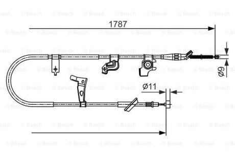 Трос ручного гальма BOSCH 1987482435