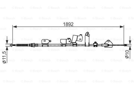 Трос ручного гальма BOSCH 1987482439