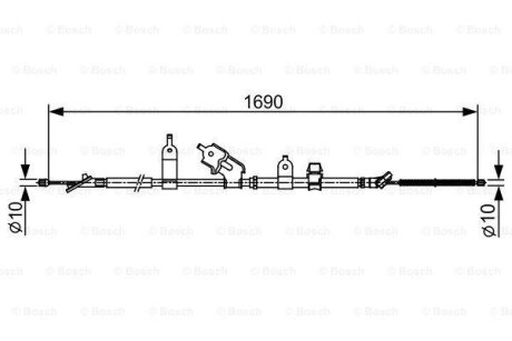 Трос ручного гальма BOSCH 1987482443