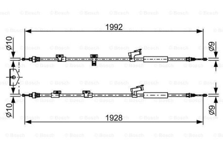 Трос ручного гальма BOSCH 1987482494