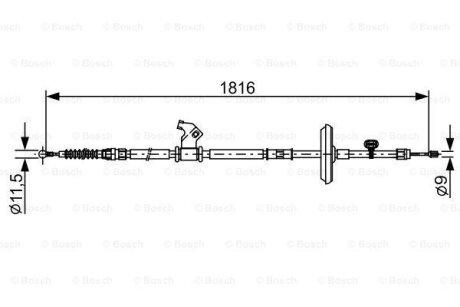 Трос ручного гальма BOSCH 1987482535