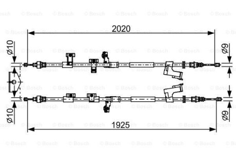 Трос ручного гальма BOSCH 1987482709