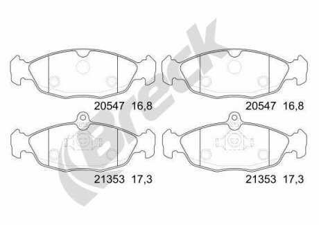 Комплект гальмівних колодок BRECK 205470070200