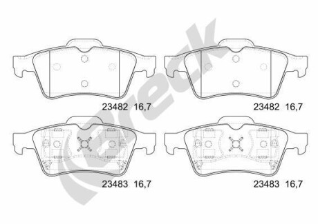 Комплект тормозных колодок BRECK 23482 00 702 00