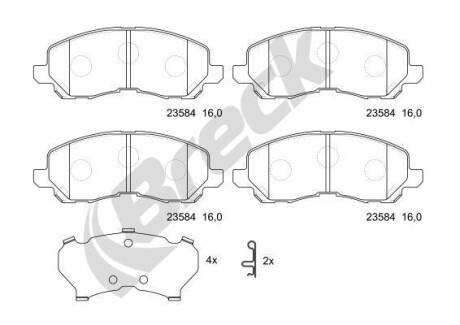 Комплект гальмівних колодок BRECK 23584 00 701 00