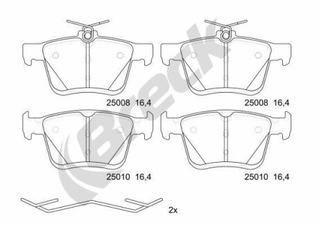 Комплект тормозных колодок BRECK 25008 00 704 00