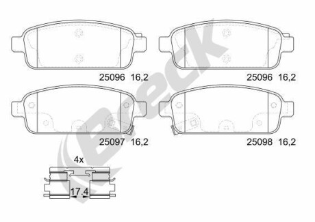 Комплект гальмівних колодок BRECK 25096 00 704 20