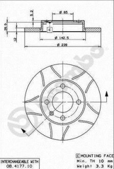 Гальмівний диск BREMBO 08417775