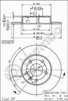 Гальмівний диск BREMBO 08762775