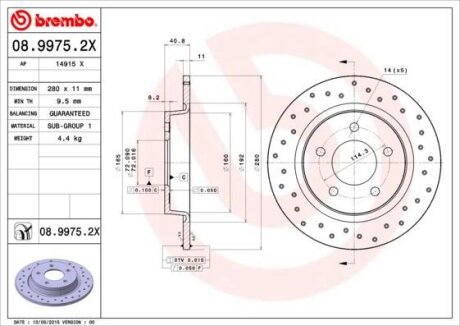 Гальмівний диск BREMBO 0899752X
