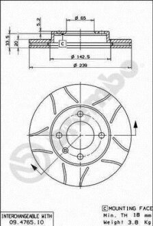 Гальмівний диск BREMBO 09476575