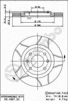 Гальмівний диск BREMBO 09498776