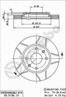 Гальмівний диск BREMBO 09519675