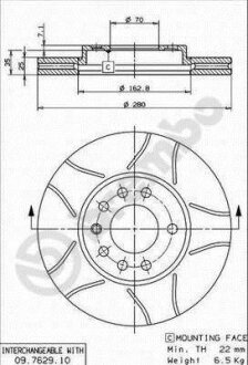 Гальмівний диск BREMBO 09762975