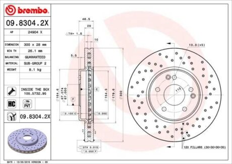 Гальмівний диск BREMBO 0983042X