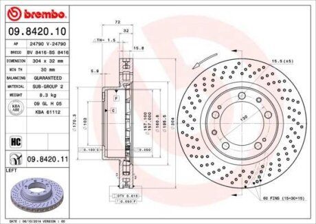 Гальмівний диск BREMBO 09842011
