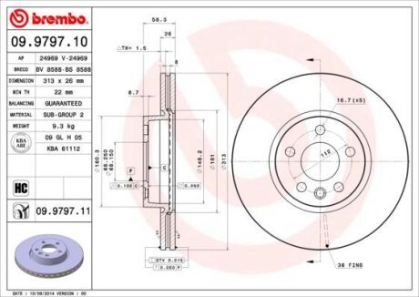 Гальмівний диск BREMBO 09979711