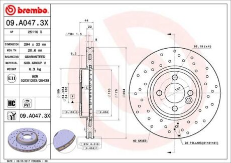 Гальмівний диск BREMBO 09A0473X