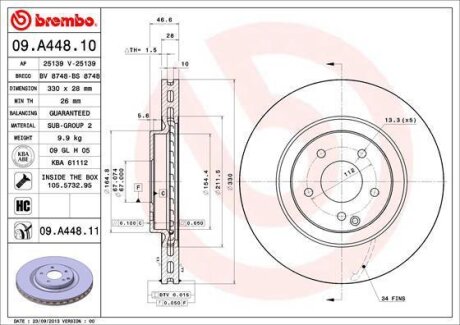 Гальмівний диск BREMBO 09A44811
