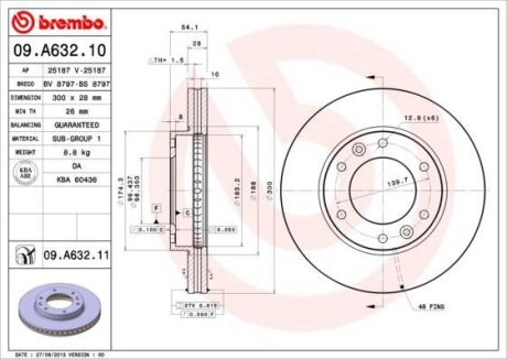 Гальмівний диск BREMBO 09A63211