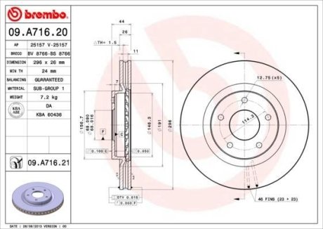 Гальмівний диск BREMBO 09.A716.21