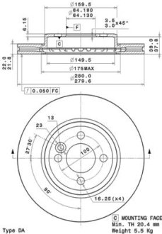 Тормозной диск BREMBO 09.A761.11